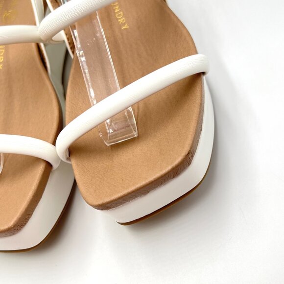 Chinese‎ Laundry Womens Size 6 Skippy White Vegan Leather Platform Sandals Shoes - Picture 5 of 15